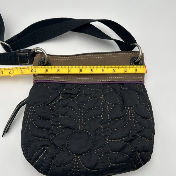 VTG FOSSIL Key-Per ZB4422 Quilted Floral Crossbody Bag Canvas Trim 10" - Picture 11 of 16